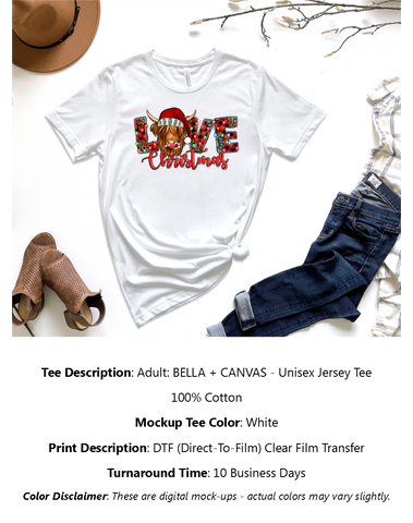 Love Christmas Cow T-Shirt Pack