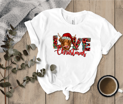 Love Christmas Cow Transfer