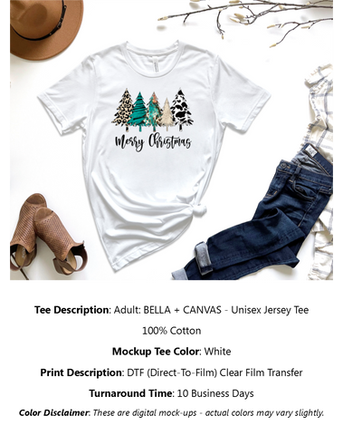 Merry Christmas Cow Print T-Shirt Pack