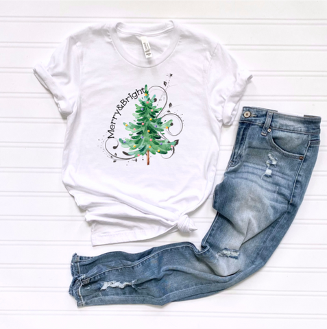 Merry & Bright Christmas Tree Transfer