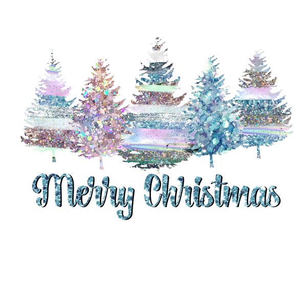 Pastel Christmas Trees Print