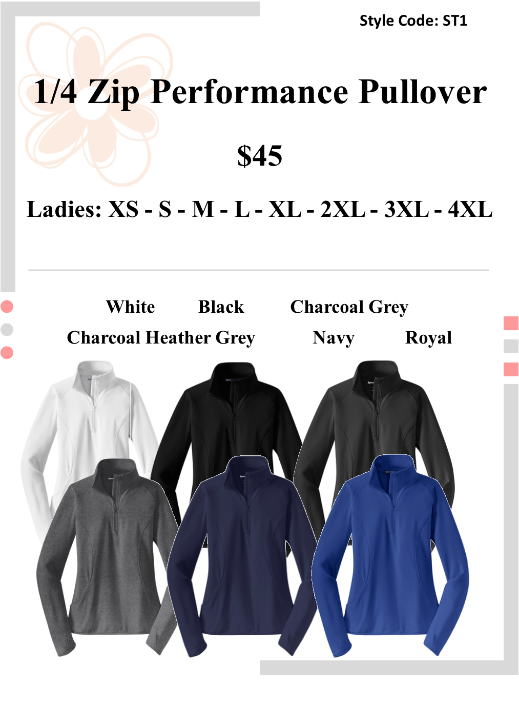 1/4 Zip Performance Pullover