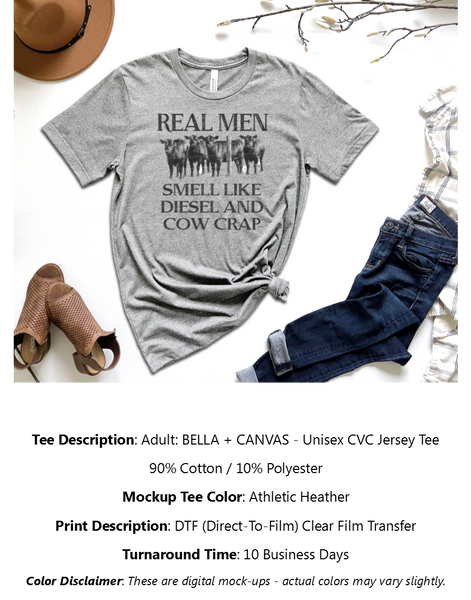 Real Men Diesel Cow Crap T-Shirt Pack