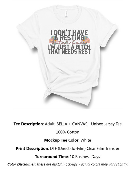 I Don't Have A RBF T-Shirt Pack