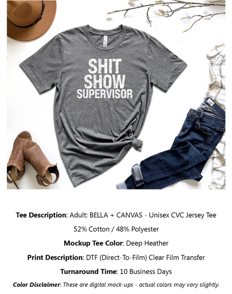 Shit Show Supervisor T-Shirt Pack