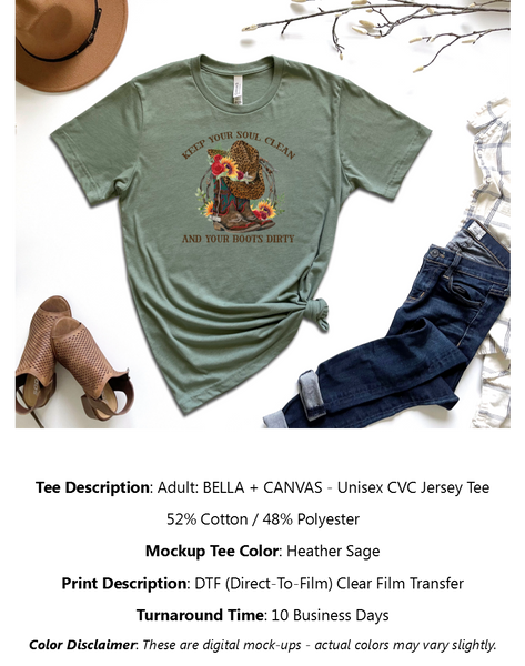 Soul Clean, Boots Dirty T-Shirt Pack