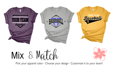 Customizable Team Baseball T-Shirt Pack