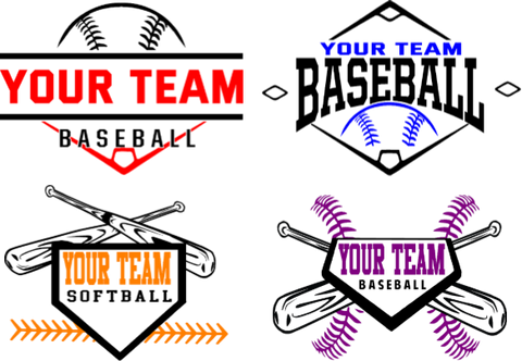Customizable Team Baseball Transfers