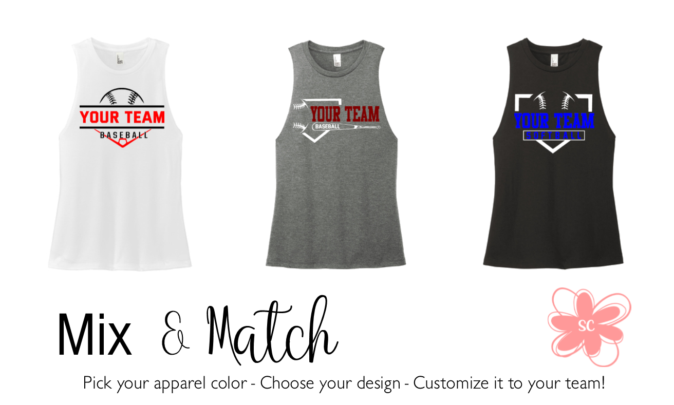 Customizable Team Baseball Womens Muscle Tank