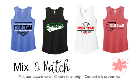Customizable Team Baseball Racerback Tank Top Pack
