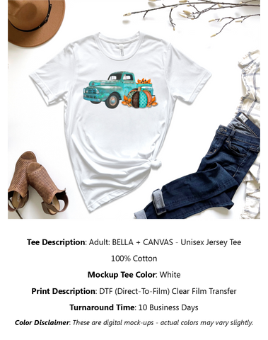 Turquoise Truck Fall T-Shirt Pack