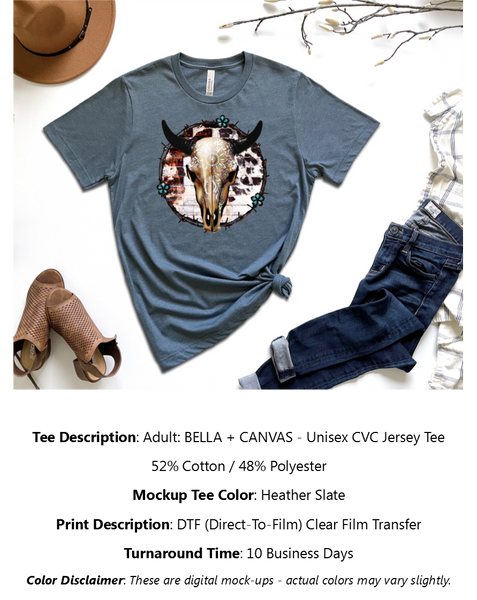 Turquoise Western Skull T-Shirt Pack