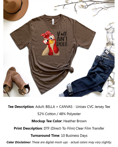 Y'all Ain't Right Chicken T-Shirt Pack