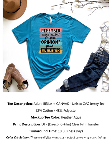 Your Opinion? T-Shirt Pack